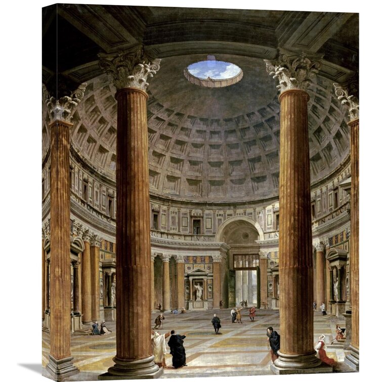 The Interior Of The Pantheon, Rome On Canvas by Giovanni Paolo Pannini Print